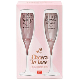 Σετ 2 Ποτήρια Σαμπάνιας Legami Glitter - Cheers To Love GLA0001