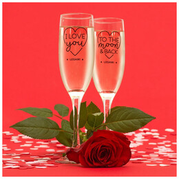 Σετ 2 Ποτήρια Σαμπάνιας Legami Glitter - Cheers To Love GLA0001