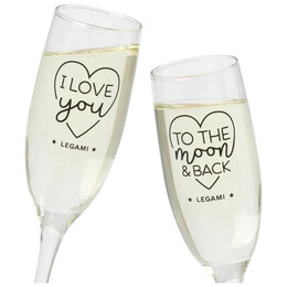 Σετ 2 Ποτήρια Σαμπάνιας Legami Glitter - Cheers To Love GLA0001