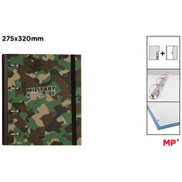 Ντοσιέ MP 32χ27,5εκ μέ 4 κρίκους D ράχη 4εκ μέ 5 διαχ.+1 φακ.κουμπί+100 αντ.φύλλα PC360-09