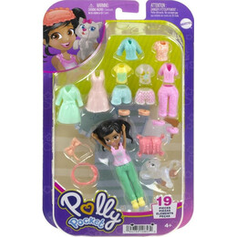Mattel Polly Pocket: Medium Pack - Painting Dark Skin Doll With pet (Hkv91)