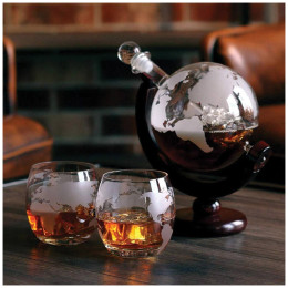 Σετ Καράφα Υδρόγειος Σφαίρα Mikamax Globe Decanter Set 04520