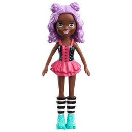 Mattel Polly Pocket Impulse Doll - Dark Skin Doll With Roller (Hkv80)