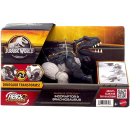 Mattel Jurassic World: Fierce Changers Massive Stretch - Indoraptore  Brachiosaurus (Hpd35)
