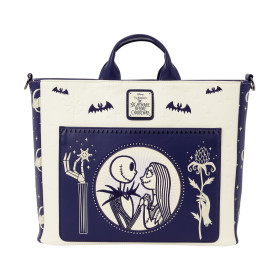 Loungefly Disney: the Nightmare Before Christmas - Jack Skellington & Sally Night sky Convertible Backpack & Tote bag (Wdtb3488)
