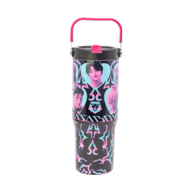 Stor: k-pop Demon Hunters - Insulated Stainless Steel Tubler With Handle (860ml) (80680)