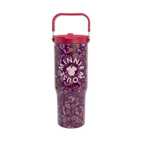 Stor: Minnie Mouse - Cheery Licious Insulated Stainless Steel Tubler With Handle (860ml) (31410)