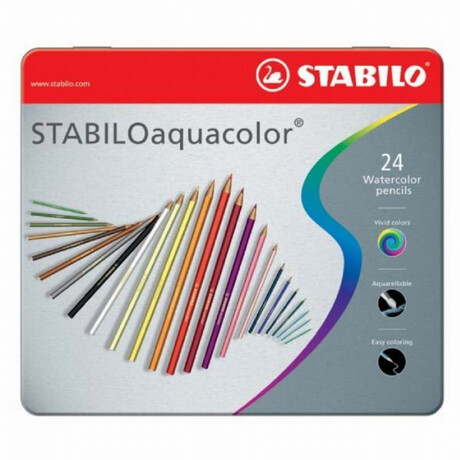 Ξυλομπογιές Stabilo "Aquarel Metal" 24 τμχ