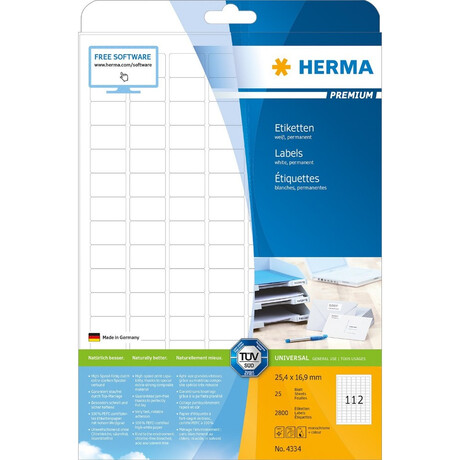 Herma Ετικέτες λευκές 25,4x16,9