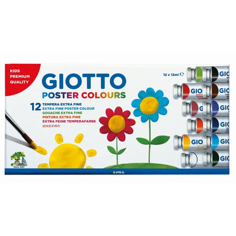 Τέμπερες Giotto 12ml χρωματιστές 12τμχ
