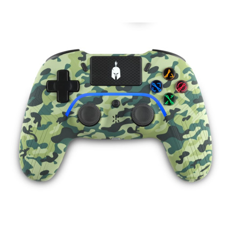 Spartan Gear - Aspis 4 Wired  Wireless Controller (Compatible With pc [Wired] and Playstation 4 [Wireless]) (Colour: Green Camo)