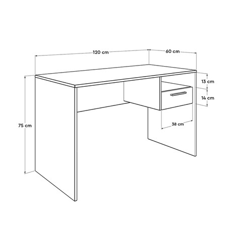 Γραφείο Concept Megapap σε Χρώμα Λευκό 120x60x75εκ.