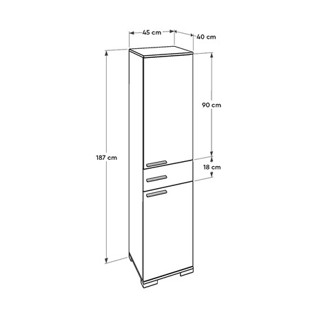 Ντουλάπα Ρούχων - Παπουτσοθήκη 12 Ζεύγων Diamond Megapap Μονόφυλλη σε Λευκό 45x40x187εκ.