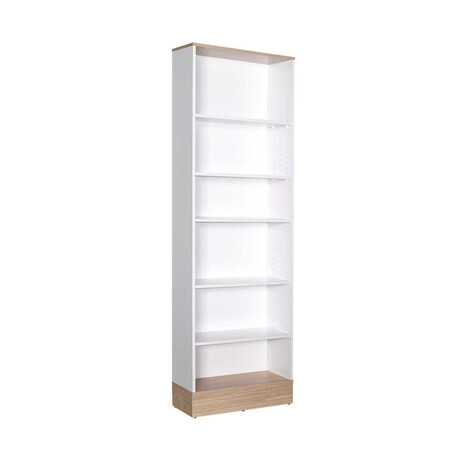 Βιβλιοθήκη Base Megapap Χρώμα oak - Λευκό 60x26x197εκ.