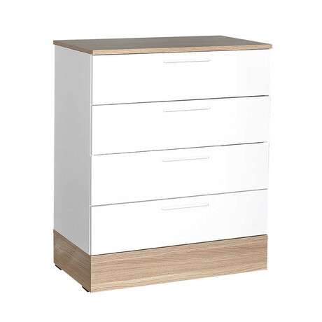 Συρταριέρα Base Megapap Χρώμα oak - Λευκό 72x40x88εκ.
