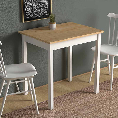 Τραπέζι Mini Megapap Μεταλλικό - Μελαμίνης Χρώμα oak - Λευκό 78x59x75εκ.