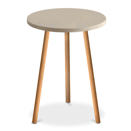 Βοηθητικό Τραπεζάκι Roma Megapap από Μελαμίνη Χρώμα Κρεμ 33,5x33,5x46εκ.