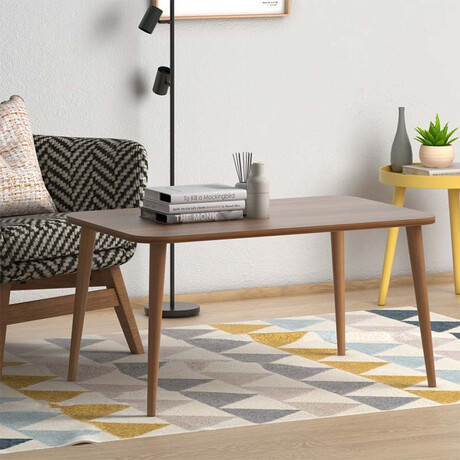 Τραπεζάκι Σαλονιού Soul Megapap από Μελαμίνη Χρώμα Καρυδί 90x55x41εκ.