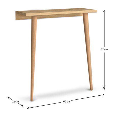 Κονσόλα Επιτοίχια Fiona Megapap από Μελαμίνη Χρώμα oak 60x22x73εκ.