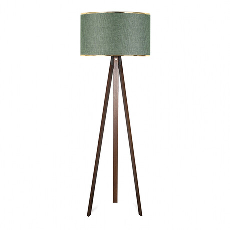 Φωτιστικό Δαπέδου Rosling Megapap Mdf/ύφασμα pvc Χρώμα Καρυδί/κυπαρισσί 38x21x140εκ.