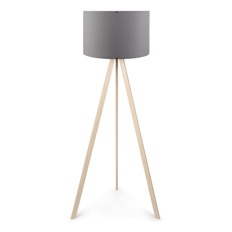 Φωτιστικό Δαπέδου Rosling Megapap Mdf/ύφασμα pvc Χρώμα Φυσικό/ανθρακί 38x21x140εκ.