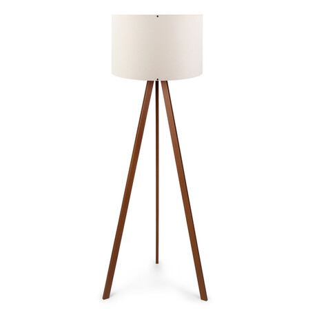 Φωτιστικό Δαπέδου Rosling Megapap Mdf/ύφασμα pvc Χρώμα Καρυδί/μπεζ 38x21x140εκ.