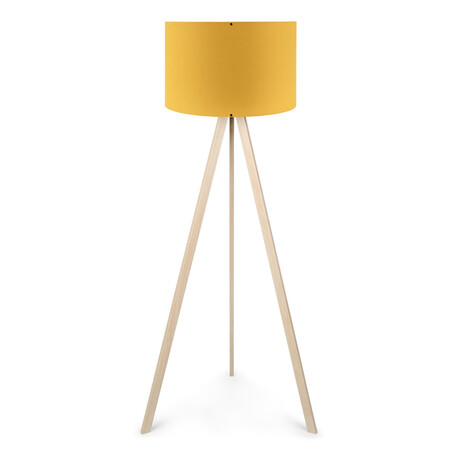 Φωτιστικό Δαπέδου Rosling Megapap Mdf/ύφασμα pvc Χρώμα Φυσικό/κροκί 38x21x140εκ.