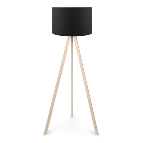 Φωτιστικό Δαπέδου Rosling Megapap Mdf/ύφασμα pvc Χρώμα Φυσικό/μαύρο 38x21x140εκ.