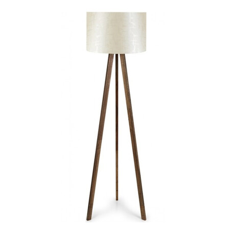 Φωτιστικό Δαπέδου Rosling Megapap Mdf/ύφασμα pvc Χρώμα Καρυδί/μπεζ 38x21x140εκ.