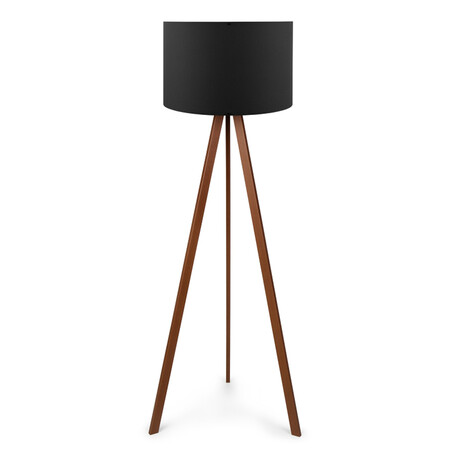 Φωτιστικό Δαπέδου Rosling Megapap Mdf/ύφασμα pvc Χρωμα Καρυδί/μαύρο 38x21x140εκ.