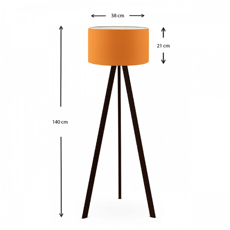 Φωτιστικό Δαπέδου Rosling Megapap Mdf/ύφασμα pvc Χρώμα Μαύρο/πορτοκαλί 38x21x140εκ.