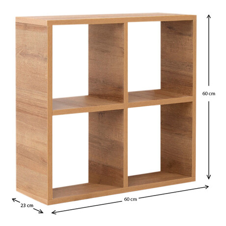 Βιβλιοθήκη Cube Megapap από Μελαμίνη Χρώμα Pine oak 60x23x60εκ.