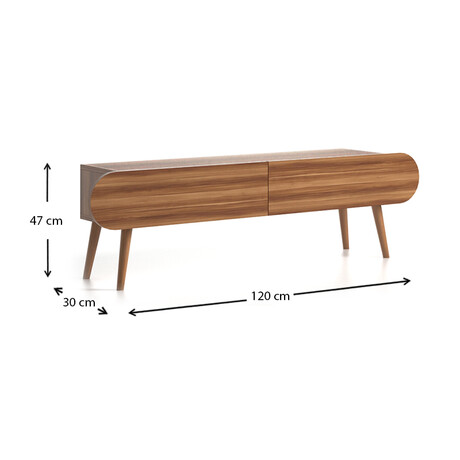 Έπιπλο Τηλεόρασης Lotus Megapap Χρώμα Καρυδί 120x30x40εκ.