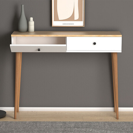 Κονσόλα Μελαμίνης Alis Megapap Χρώμα Pine White 110x29x88εκ.