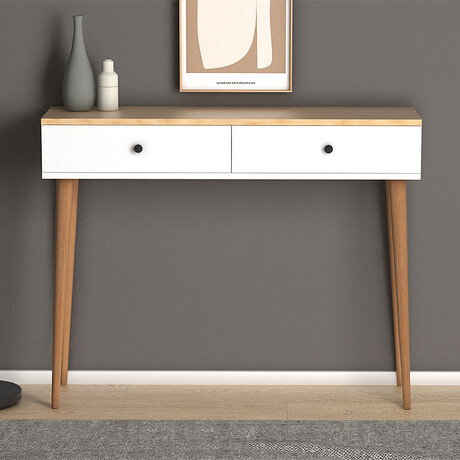 Κονσόλα Μελαμίνης Alis Megapap Χρώμα Pine White 110x29x88εκ.