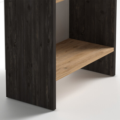 Βιβλιοθήκη Μελαμίνης Flora Megapap Χρώμα Industrial Grey - oak 52x25x80εκ.