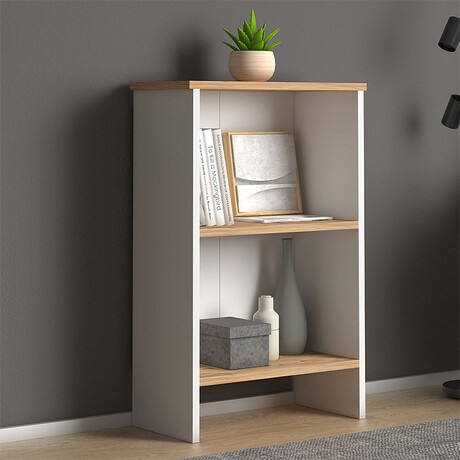 Βιβλιοθήκη Μελαμίνης Flora Megapap Χρώμα White - oak 52x25x80εκ.