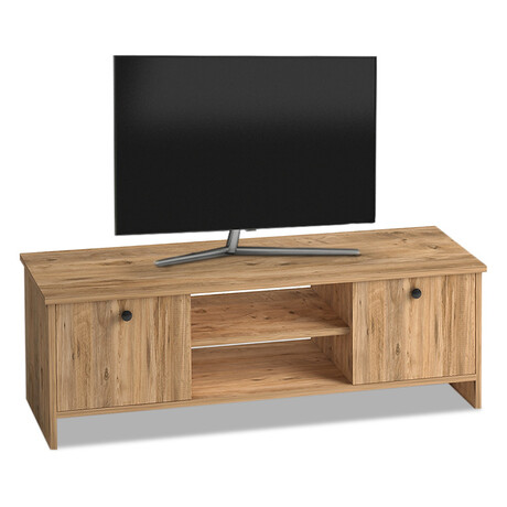 Έπιπλο Τηλεόρασης Cube Megapap Μελαμίνης Χρώμα Pine 120x30x40εκ.