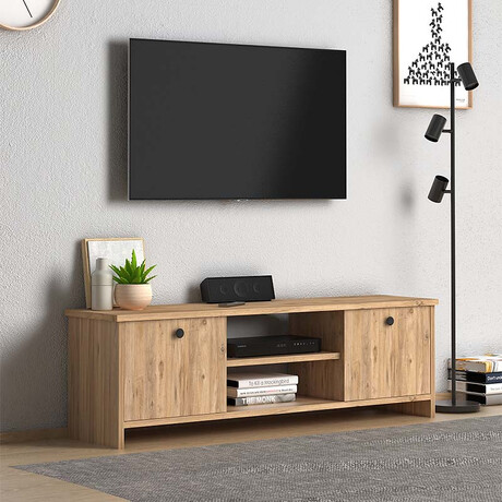 Έπιπλο Τηλεόρασης Cube Megapap Μελαμίνης Χρώμα Pine 120x30x40εκ.
