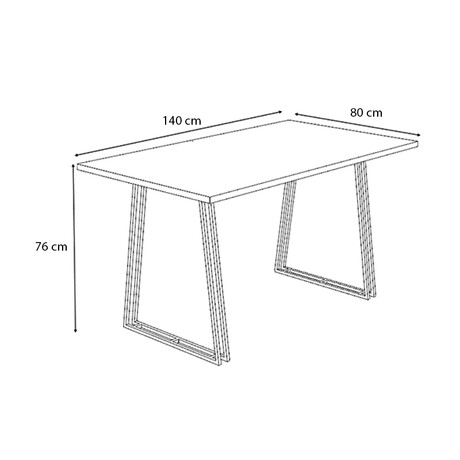 Τραπέζι Gable Megapap Μεταλλικό - Μελαμίνης Χρώμα Ανθρακί 140x80x76εκ.