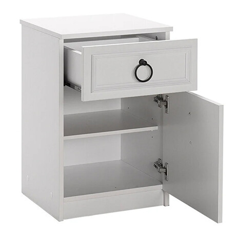 Κομοδίνο Μελαμίνης Hampton Megapap Χρώμα Λευκό 40x38x63εκ.