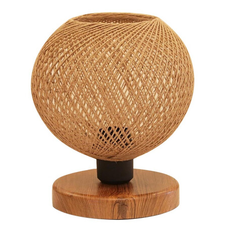 Φωτιστικό Επιτραπέζιο Bonnie Megapap e27 Κλωστή/mdf Χρώμα Φυσικό/καφέ 19x15x22εκ.