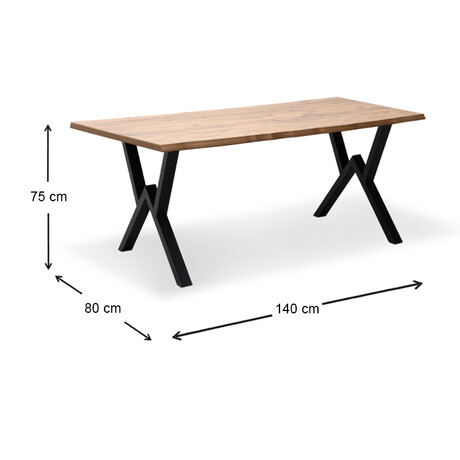 Τραπέζι Walter Megapap mdf - Μεταλλικό Χρώμα Ακακίας 140x80x75εκ.