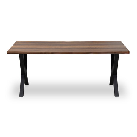 Τραπέζι Walter Megapap mdf - Μεταλλικό Χρώμα Καρυδί 160x80x75εκ.