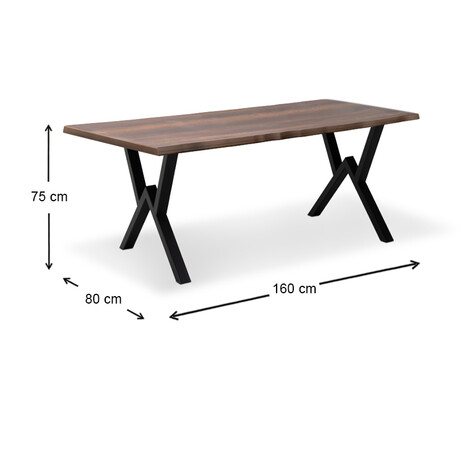 Τραπέζι Walter Megapap mdf - Μεταλλικό Χρώμα Καρυδί 160x80x75εκ.