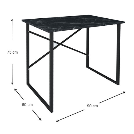 Γραφείο Εργασίας Rilke Megapap Μεταλλικό - Μελαμίνης Χρώμα Μαύρο εφέ Μαρμάρου 90x60x75εκ. Γραφείο Εργασίας Rilke Megapap Μεταλλικό - Μελαμίνης Χρώμα Μαύρο εφέ Μαρμάρου 90x60x75εκ.