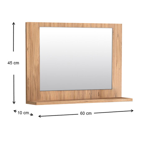 Καθρέφτης Μπάνιου Devlin Megapap από Μελαμίνη Χρώμα Pine oak 60x10x45εκ.