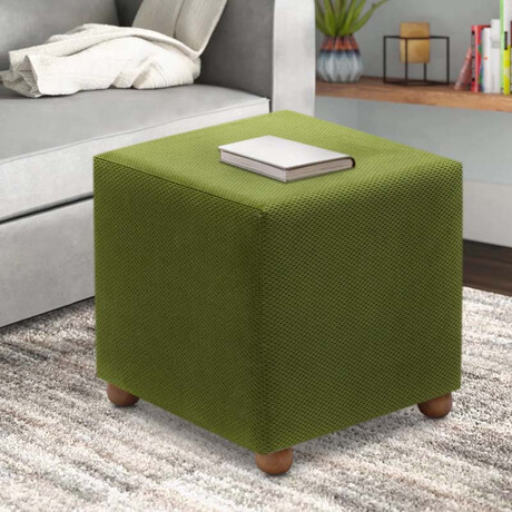 Σκαμπώ Ranma Megapap Υφασμάτινο Χρώμα Πράσινο 40x40x40εκ.