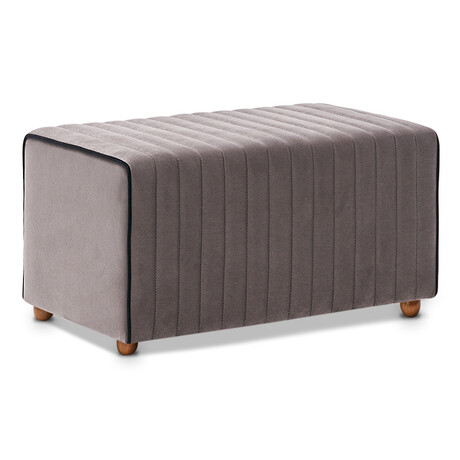 Σκαμπώ Mabel Megapap Βελούδινο Χρώμα Γκρι 80x40x40εκ.