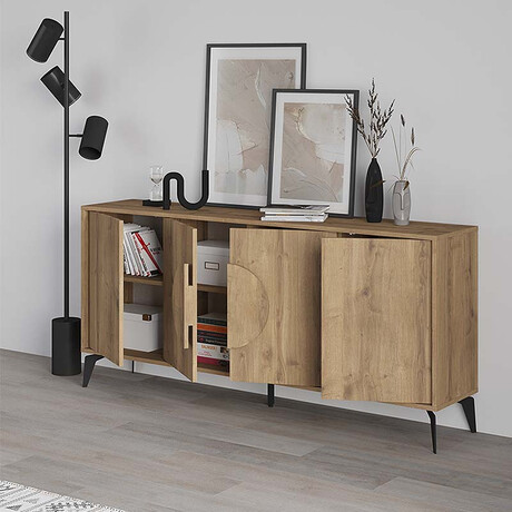 Μπουφές Μελαμίνης Gora Megapap Χρώμα Ανοιχτό Καφέ 180x35,6x82εκ.
